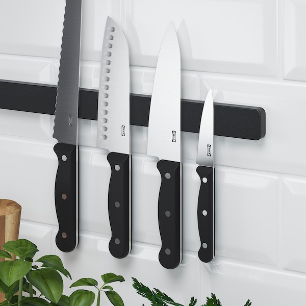 IKEA HULTARP magnetic knife rack, black, 15 in, Ikea Ireland | 1653UGOYE