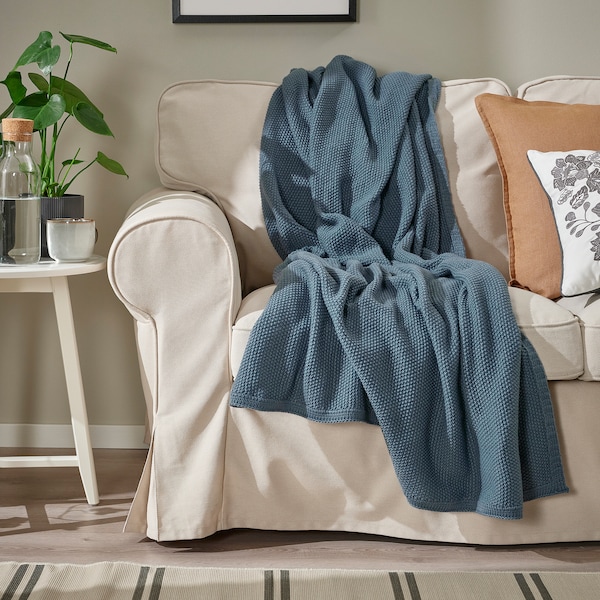 IKEA HUMLEMOTT throw, 51x67 in Blue / Gray, Ikea Ireland | 7439PMGFU