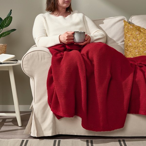 IKEA HUMLEMOTT throw, 51x67 in Dark Red, Ikea Ireland | 2580EWYFD