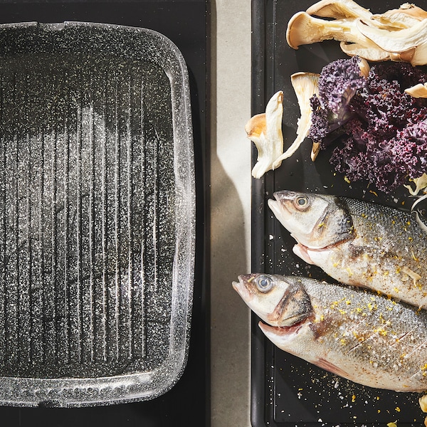 IKEA HUSKNUT grill pan, 14 ¼x10 ¼ in Non / Stick Coating Black, Ikea Ireland | 4065NZOWY