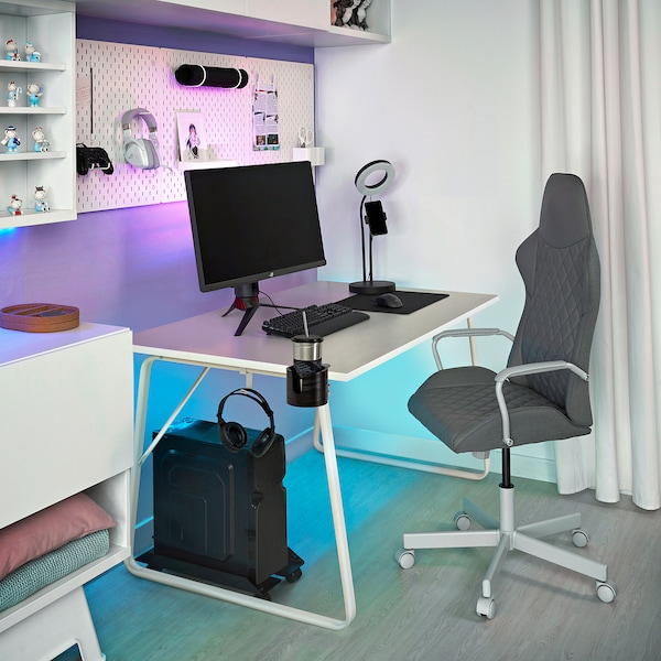 IKEA HUVUDSPELARE gaming desk, 55 1/8x31 1/2 in Beige, Ikea Ireland | 4795EMTIS