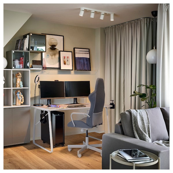IKEA HUVUDSPELARE gaming desk, 55 1/8x31 1/2 in Beige, Ikea Ireland | 4795EMTIS