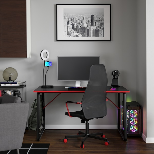 IKEA HUVUDSPELARE gaming desk and chair, black, Ikea Ireland | 3907DBPCY