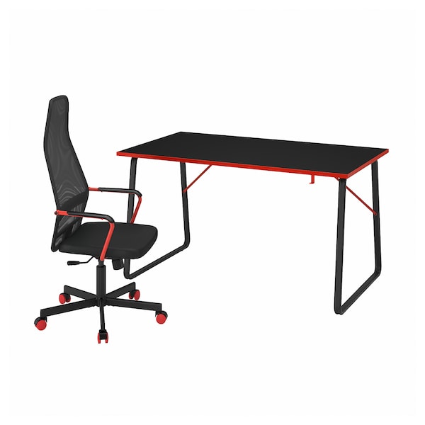 IKEA HUVUDSPELARE gaming desk and chair, black, Ikea Ireland | 3907DBPCY
