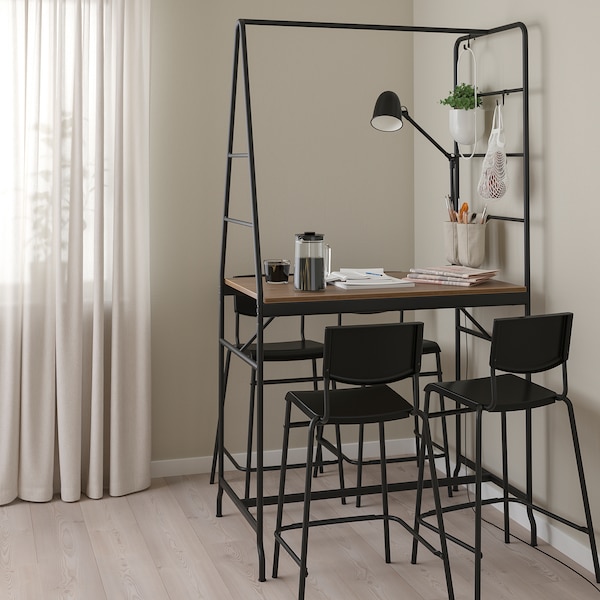 IKEA HÅVERUD / STIG table and 4 stools, 41 3/8 in Black / Black, Ikea Ireland | 7528LOHIM