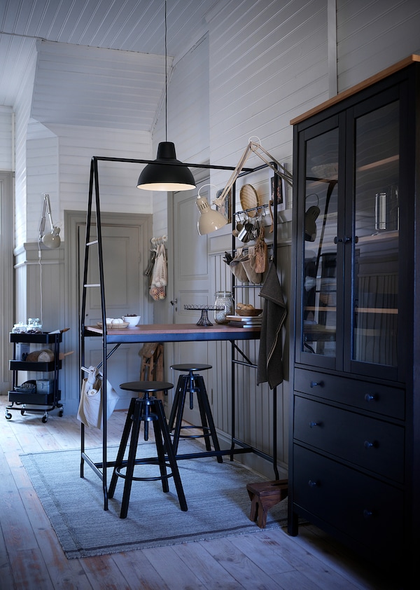 IKEA HÅVERUD table with storage ladder, black, Ikea Ireland | 7308UZRKV