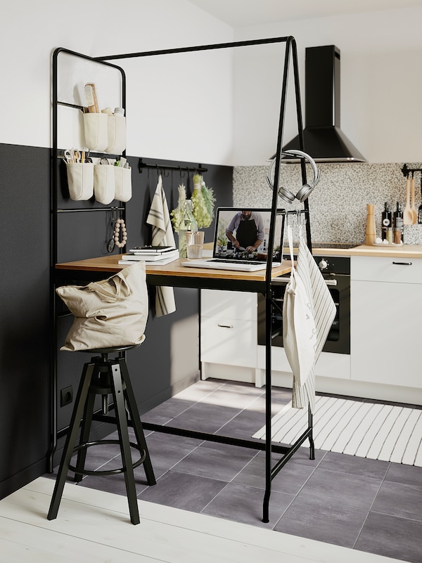 IKEA HÅVERUD table with storage ladder, black, Ikea Ireland | 7308UZRKV