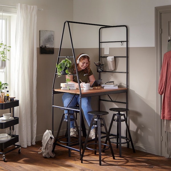 IKEA HÅVERUD table with storage ladder, black, Ikea Ireland | 7308UZRKV