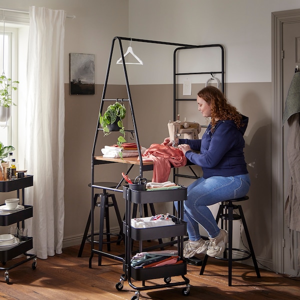 IKEA HÅVERUD table with storage ladder, black, Ikea Ireland | 7308UZRKV