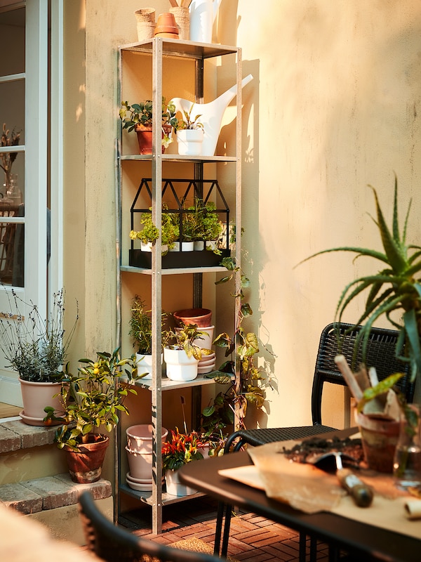 IKEA HYLLIS shelf unit, indoor/outdoor, 15 3/4x10 5/8x72 in, Ikea Ireland | 7012KUTOJ