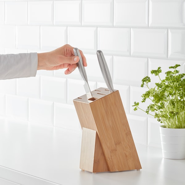 IKEA HYVLA knife block, bamboo, Ikea Ireland | 0341UHMYI
