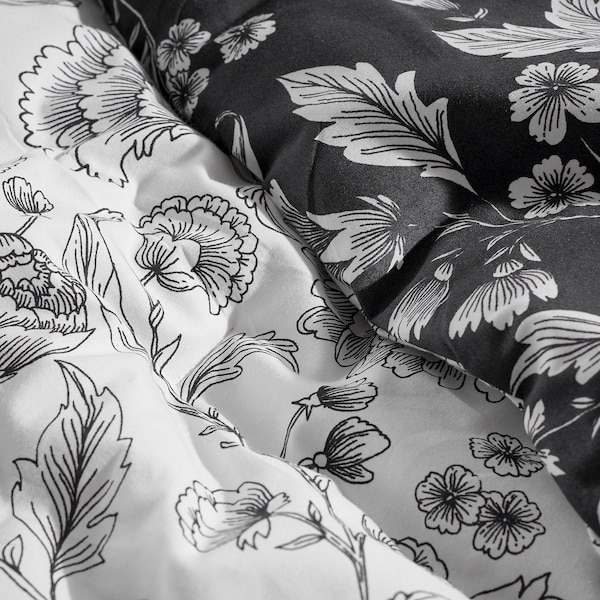 IKEA IDALINNEA comforter set, Full/Queen White / Gray, Ikea Ireland | 8496ELPWG