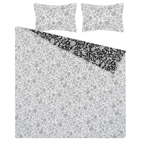 IKEA IDALINNEA comforter set, Full/Queen White / Gray, Ikea Ireland | 8496ELPWG