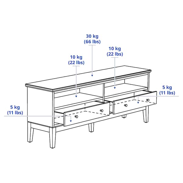 IKEA IDANÄS TV unit, 63 3/4x15 3/4x24 3/4 in White, Ikea Ireland | 8791BHRNF