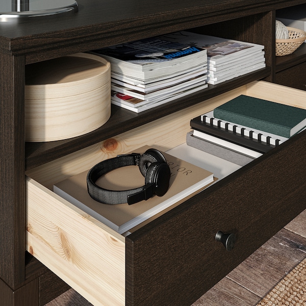IKEA IDANÄS TV unit, 63 3/4x15 3/4x24 3/4 in Dark Brown Stained, Ikea Ireland | 4153YSKGT
