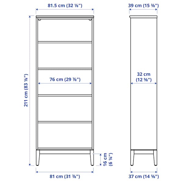 IKEA IDANÄS bookcase, 31 7/8x15 3/8x83 1/8 in White, Ikea Ireland | 7314LXQDG