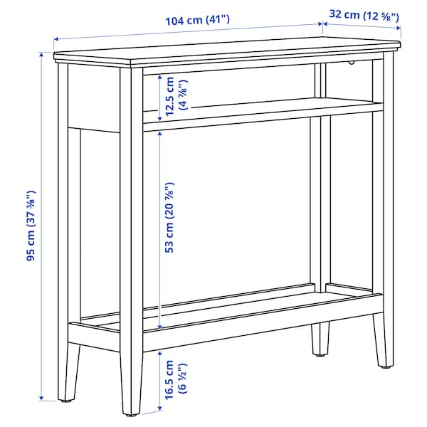 IKEA IDANÄS console table, 41x12 5/8x37 3/8 in Dark Brown Stained, Ikea Ireland | 2168PIVEH