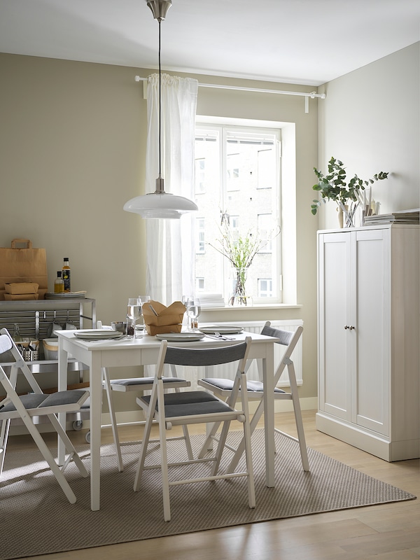 IKEA IDANÄS drop-leaf table, 20 1/8/33 7/8x37 3/4 in White, Ikea Ireland | 8675NJBHG