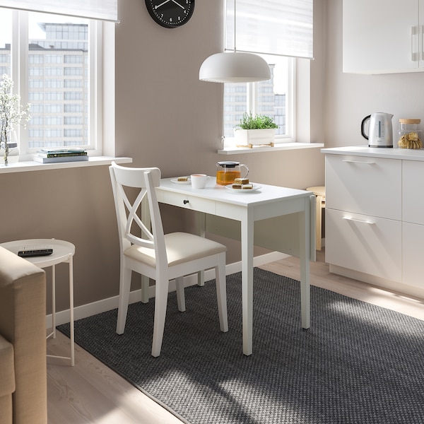 IKEA IDANÄS drop-leaf table, 20 1/8/33 7/8x37 3/4 in White, Ikea Ireland | 8675NJBHG