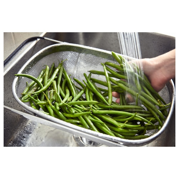 IKEA IDEALISK colander, stainless steel/black, 13x9 in, Ikea Ireland | 3284ZLUDS