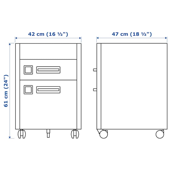 IKEA IDÅSEN drawer unit with smart lock, 16 1/2x24 in Dark Gray, Ikea Ireland | 9725UJKYV