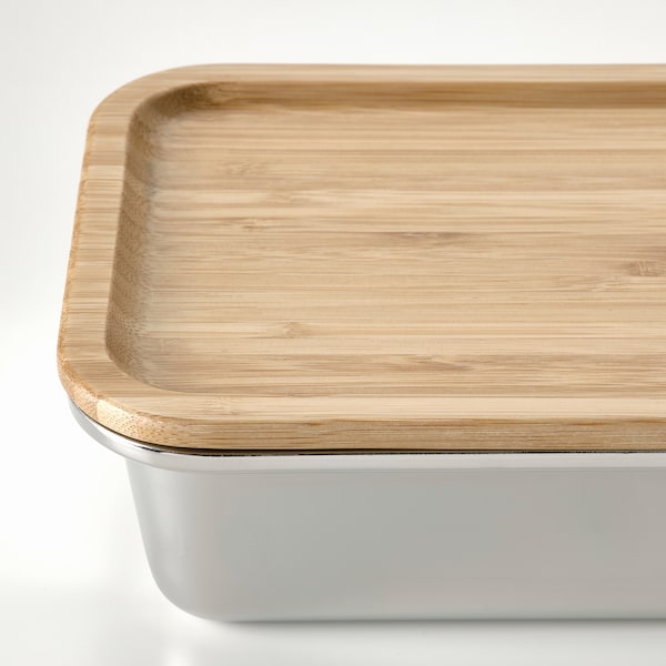 IKEA IKEA 365+ food container with lid, 34 oz Rectangular Stainless Steel / Bamboo, Ikea Ireland | 5368PVHDO