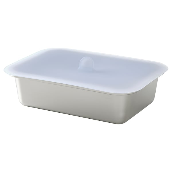 IKEA IKEA 365+ food container with lid, 34 oz Rectangular Stainless Steel / Silicone, Ikea Ireland | 0754BOMTW