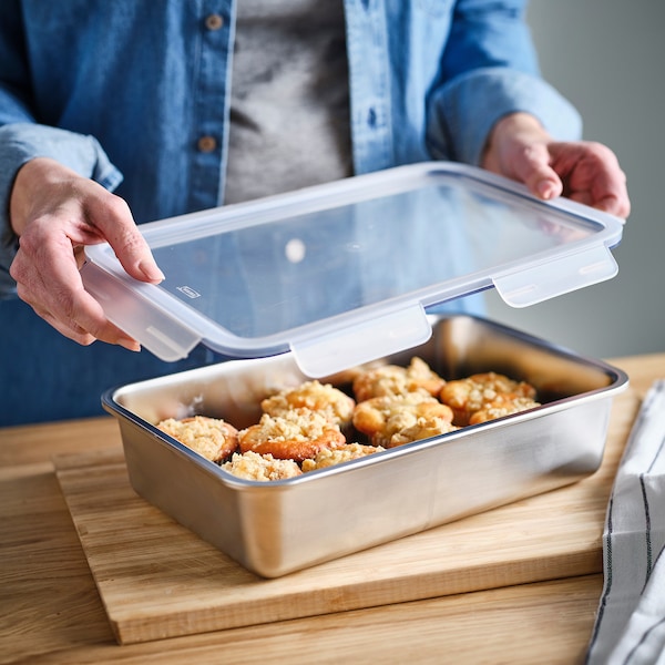 IKEA IKEA 365+ food container with lid, large rectangular/stainless steel plastic, 101 oz, Ikea Ireland | 9105QBMHP