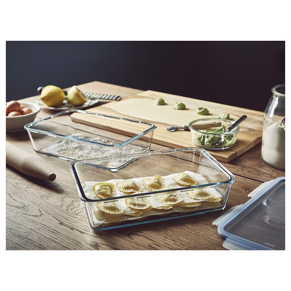 IKEA IKEA 365+ food container with lid, rectangular/glass plastic, 105 oz, Ikea Ireland | 3215MXEFL