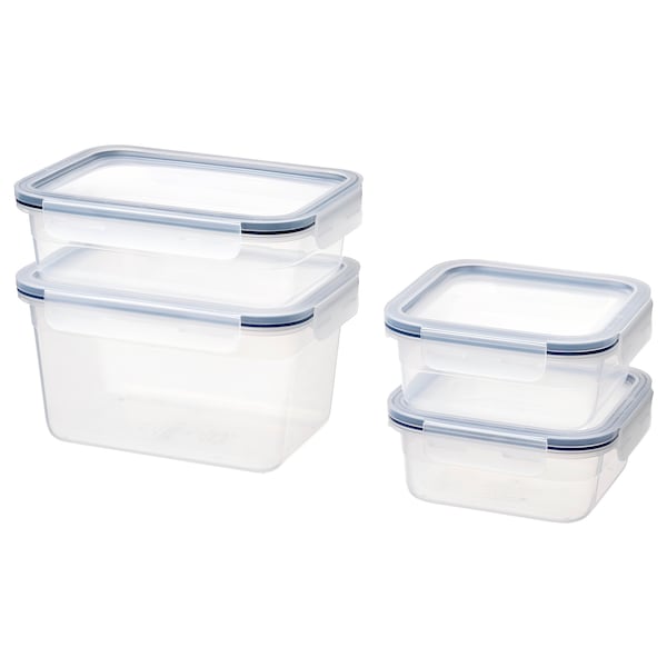 IKEA IKEA 365+ food container with lid, set of 4, plastic, Ikea Ireland | 7615OSRMW