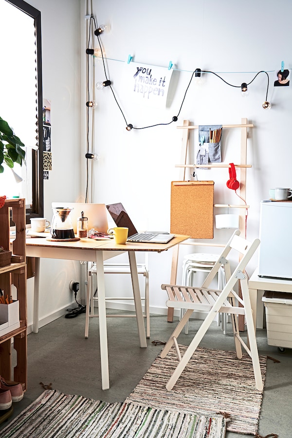 IKEA IKEA PS 2012 Drop-leaf table, bamboo, white, Ikea Ireland | 3962LUWSB