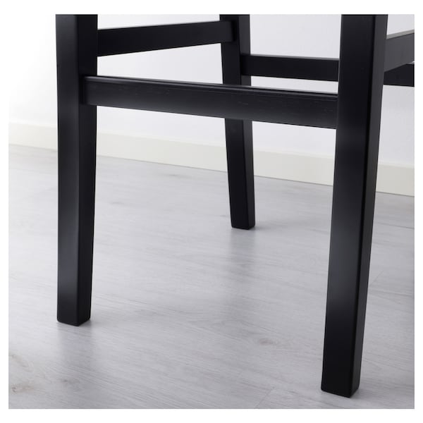 IKEA INGOLF bar stool with backrest, 29 1/8 in Brown / Black, Ikea Ireland | 2538EMAFJ