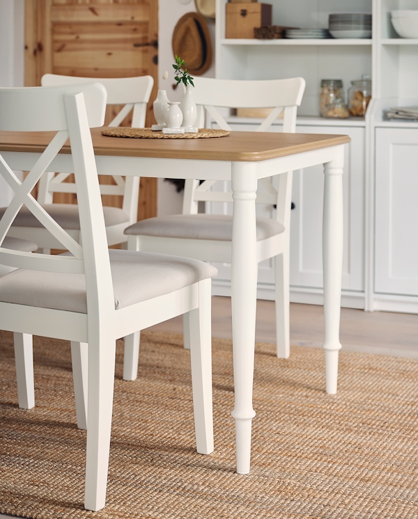 IKEA INGOLF chair White / Hallarp Beige, Ikea Ireland | 9245VMEUH