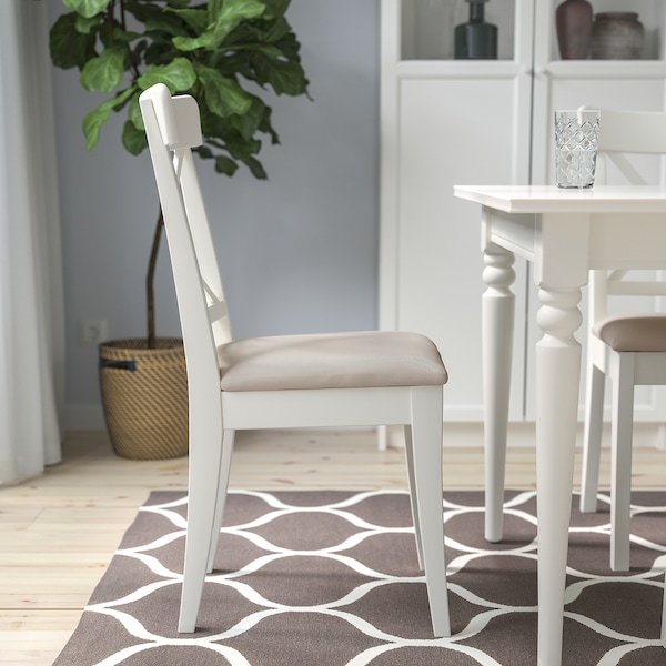 IKEA INGOLF chair White / Hallarp Beige, Ikea Ireland | 9245VMEUH