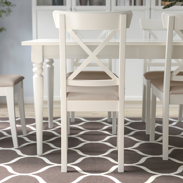 IKEA INGOLF chair White / Hallarp Beige, Ikea Ireland | 9245VMEUH