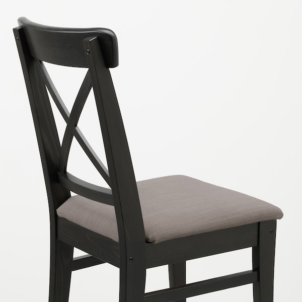 IKEA INGOLF chair, brown-black/Nolhaga gray-beige Brown / Black / Nolhaga Gray / Beige, Ikea Ireland | 8205SYMGR