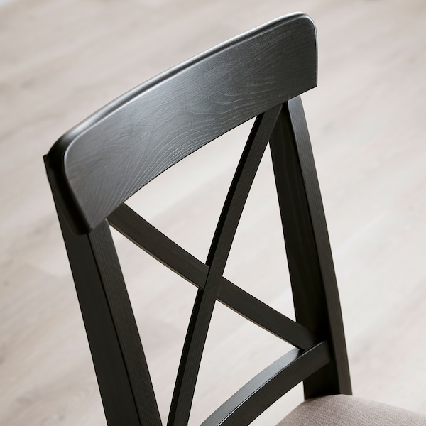 IKEA INGOLF chair, brown-black/Nolhaga gray-beige Brown / Black / Nolhaga Gray / Beige, Ikea Ireland | 8205SYMGR