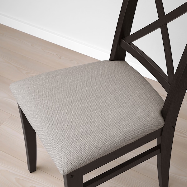 IKEA INGOLF chair, brown-black/Nolhaga gray-beige Brown / Black / Nolhaga Gray / Beige, Ikea Ireland | 8205SYMGR