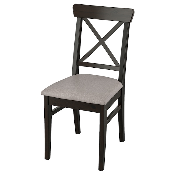 IKEA INGOLF chair, brown-black/Nolhaga gray-beige Brown / Black / Nolhaga Gray / Beige, Ikea Ireland | 8205SYMGR