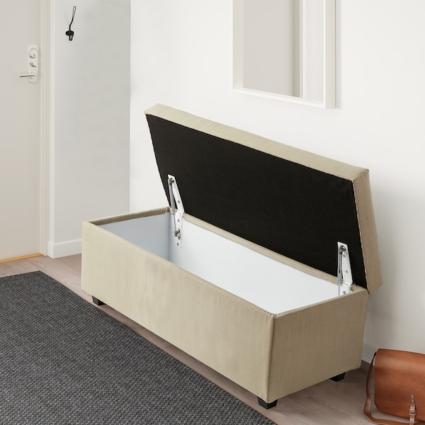 IKEA INNDYR storage bench Nordvalla Beige / Black, Ikea Ireland | 1948FBYMW