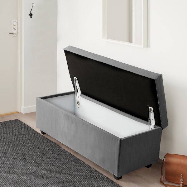 IKEA INNDYR storage bench Nordvalla Dark Gray / Black, Ikea Ireland | 7365BNPZC
