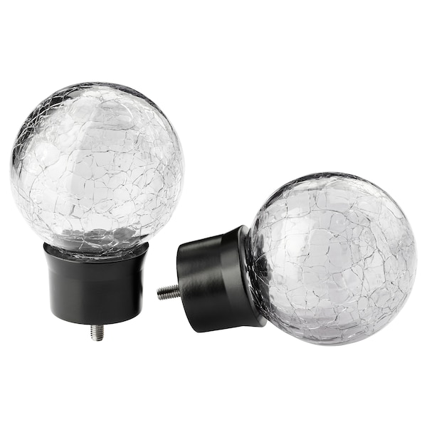 IKEA INSEKTSMAL finials, 1 pair Glass / Black, Ikea Ireland | 4569XAHCB