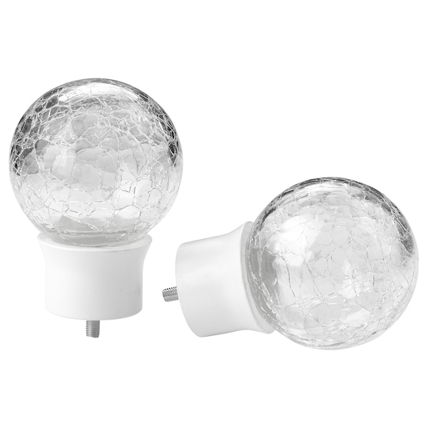 IKEA INSEKTSMAL finials, 1 pair White / Glass, Ikea Ireland | 8524UOGXS