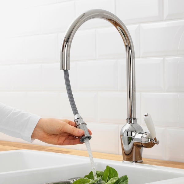 IKEA INSJÖN kitchen faucet with pull-out spout, chrome plated, Ikea Ireland | 0384GJOHB