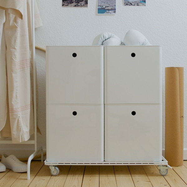 IKEA INVALLNING utility cart, for boxes white, 26 3/4x15 3/8 in, Ikea Ireland | 9874MHZFE