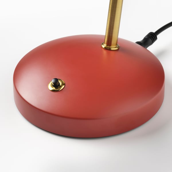 IKEA ISNÅLEN LED work lamp Red / Brass Color, Ikea Ireland | 2469YQJDN