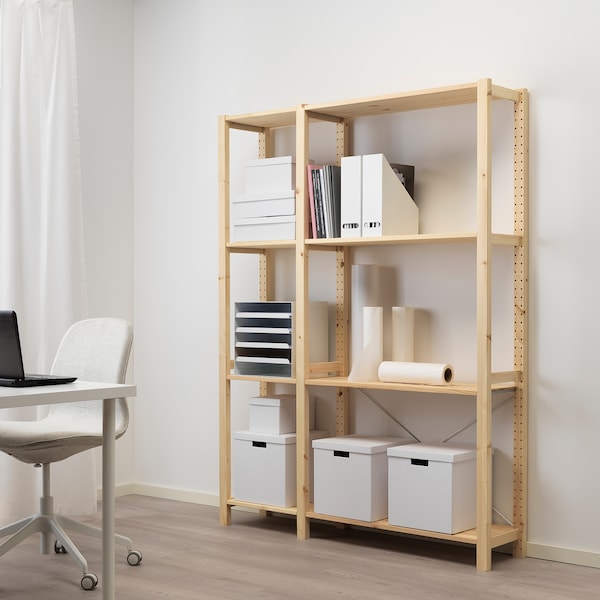 IKEA IVAR 2 section shelving unit, pine, 52 3/4x11 3/4x70 1/2 in, Ikea Ireland | 8029DQIFP