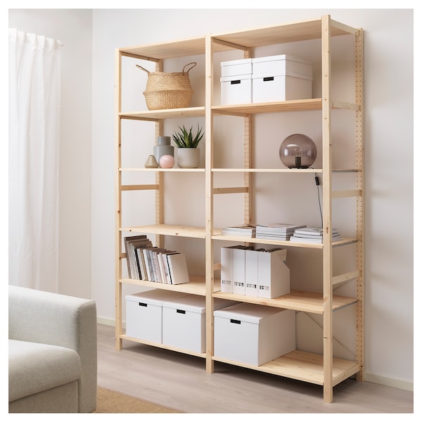 IKEA IVAR 2 section shelving unit, pine, 68 1/2x19 5/8x89 in, Ikea Ireland | 0953DPHNT