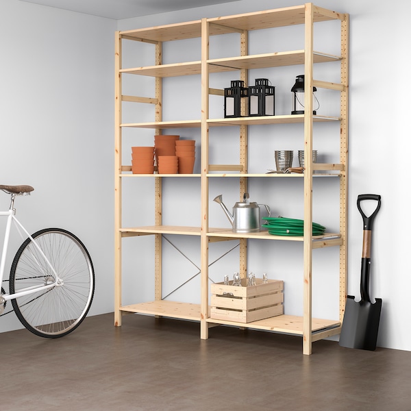 IKEA IVAR 2 section shelving unit, pine, 68 1/2x19 5/8x89 in, Ikea Ireland | 0953DPHNT