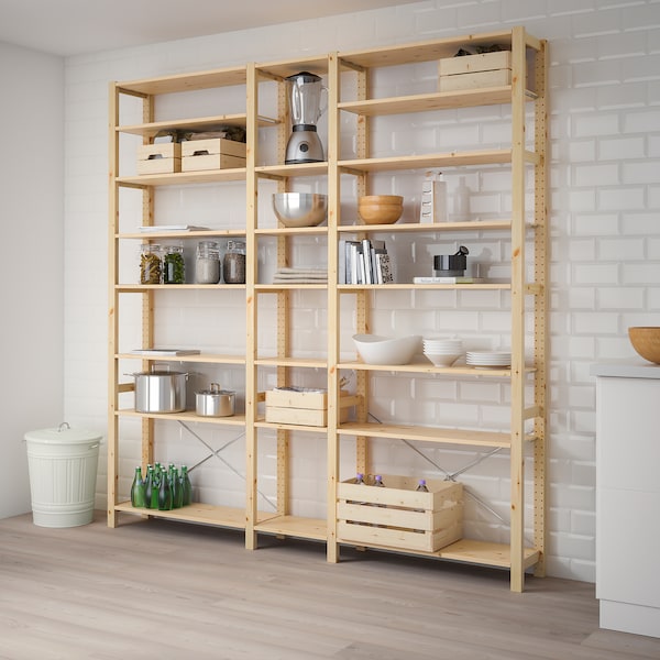 IKEA IVAR 3 section shelving unit, pine, 86 1/4x11 3/4x89 in, Ikea Ireland | 0189HCWBA